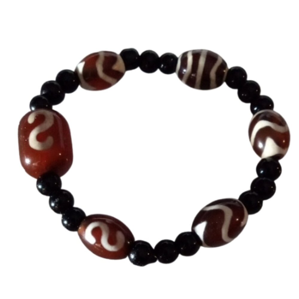 Vintage Glass Beads Stretch Bracelet - Picture 2 of 5